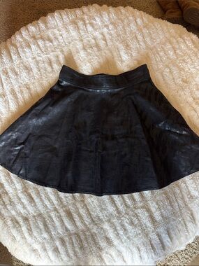 Rock & Republic Black Faux-Leather Circle Skirt
